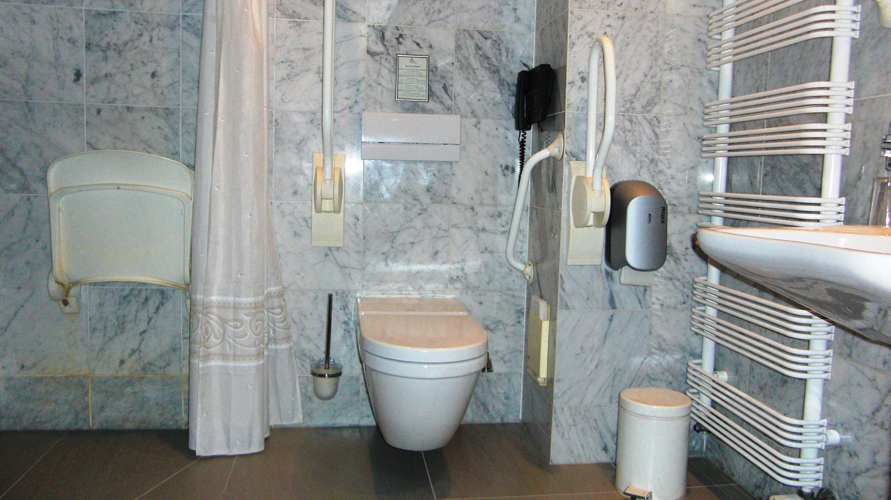 shower, eco-friendly toiletries, hair dryer, towels