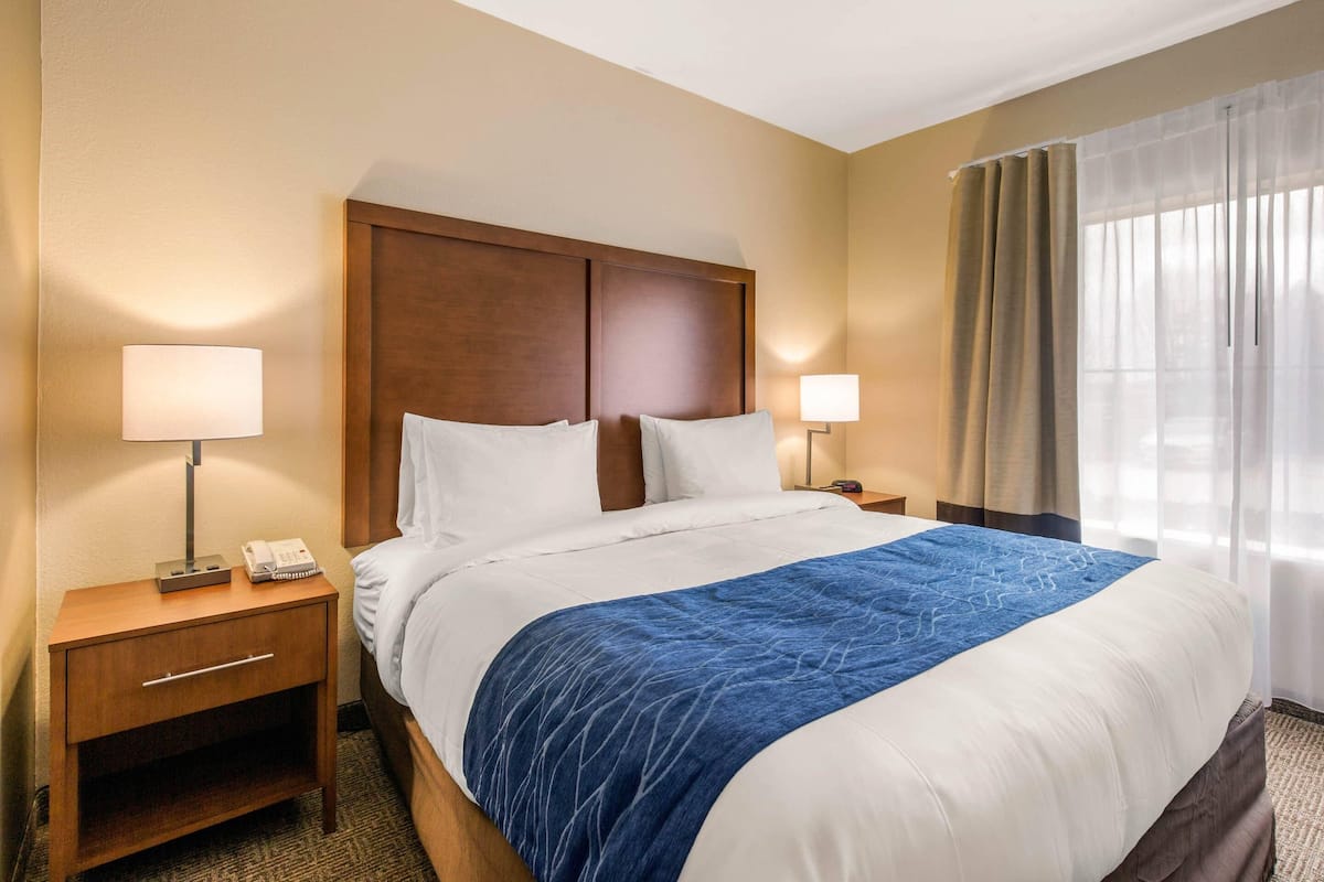 Premium bedding, down duvets, in-room safe, desk