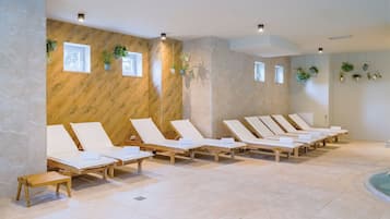 Sauna, body treatments, aromatherapy, hot stone massages, body wraps