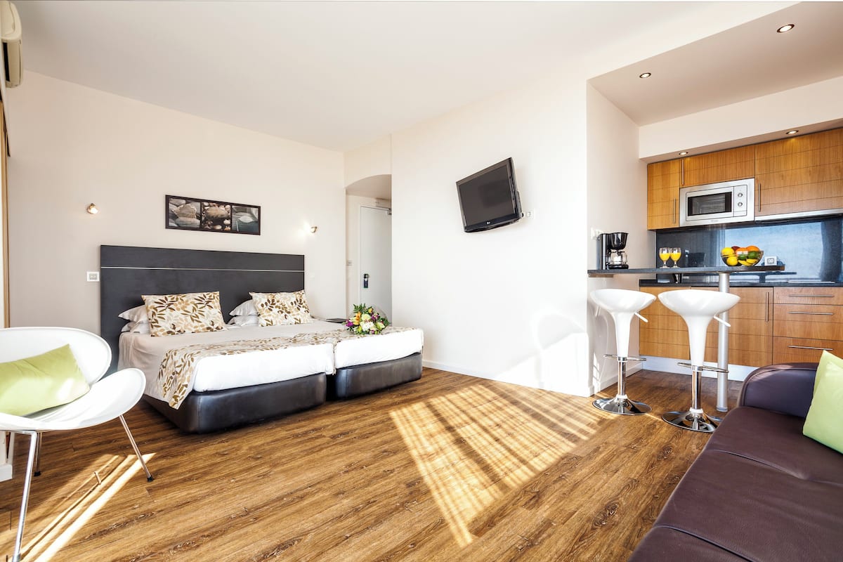 Studio, Sea View | Private kitchenette | Fridge, microwave, stovetop, coffee/tea maker