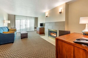 In-room safe, desk, laptop workspace, blackout curtains
