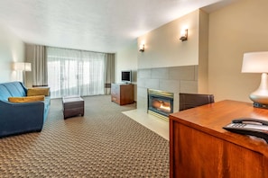 In-room safe, desk, laptop workspace, blackout curtains