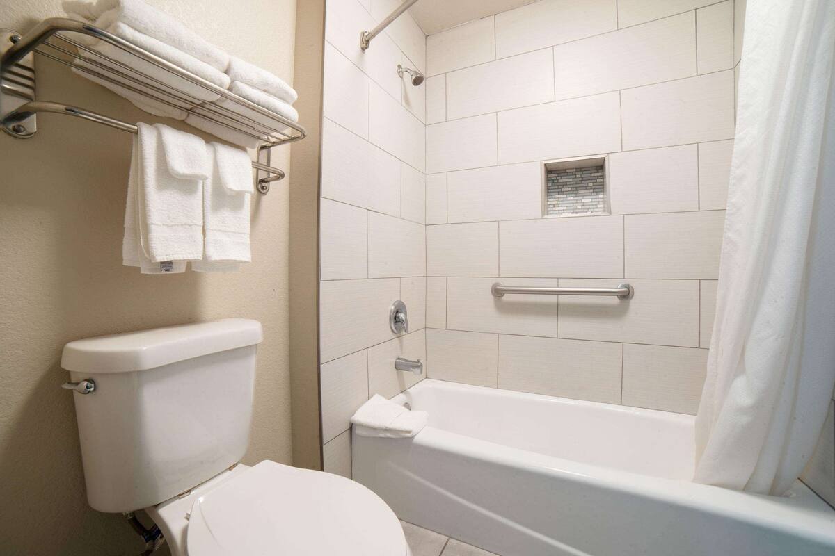 free toiletries, hair dryer, towels, soap