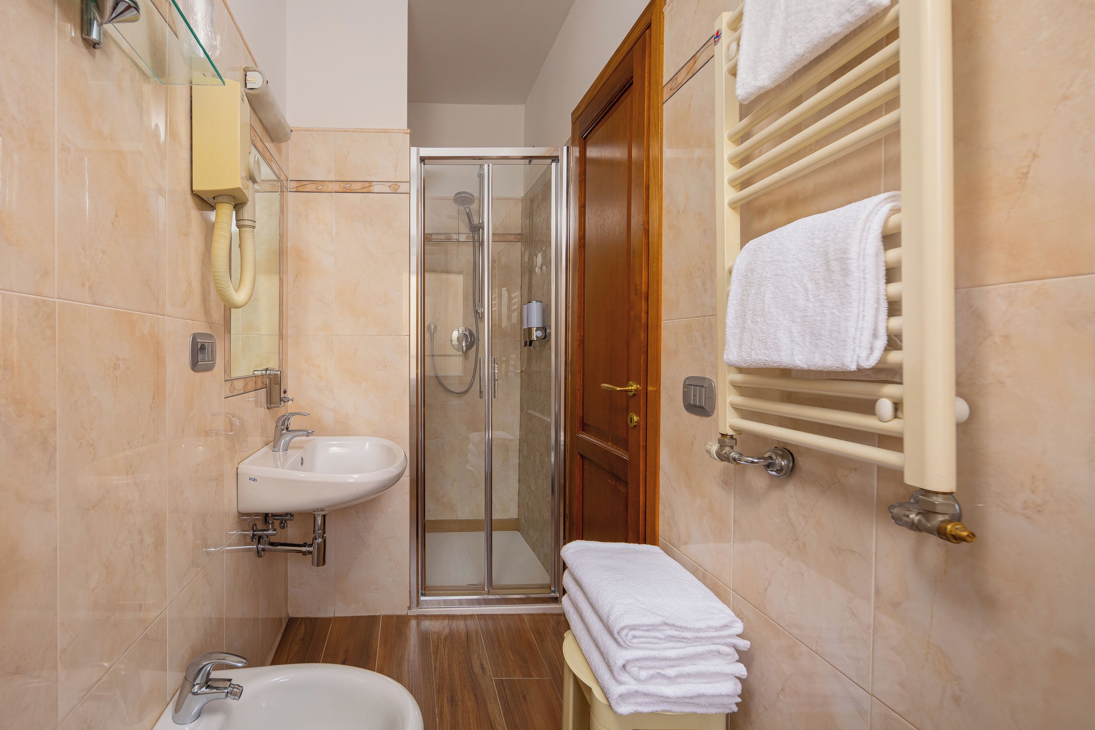 comfort triple room | bathroom | shower, rainfall showerhead, free toiletries, hair dryer