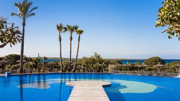Indoor pool, 2 outdoor pools, pool umbrellas, sun loungers