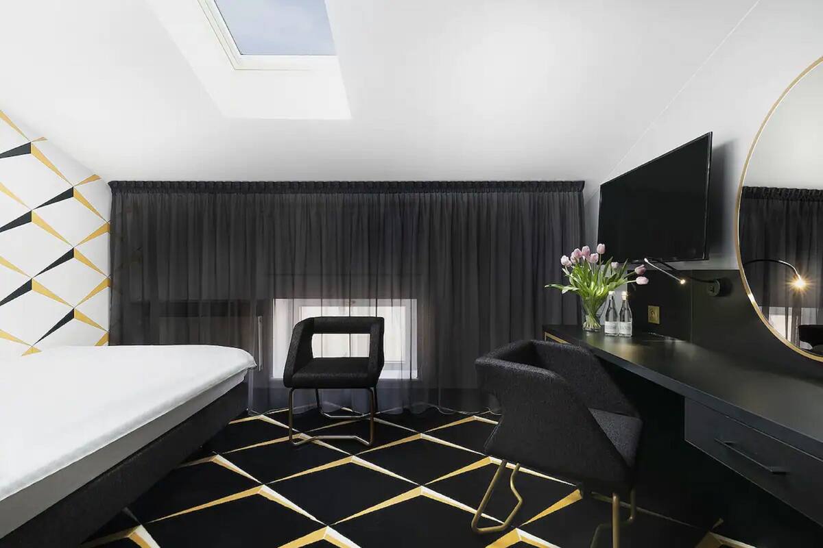 business single room (modern) | living area | lcd tv