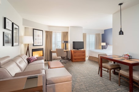 Studio, 1 King Bed with Sofa bed, Fireplace | Premium bedding, in-room safe, individually furnished, desk. Residence Inn by Marriott New Bedford Dartmouth