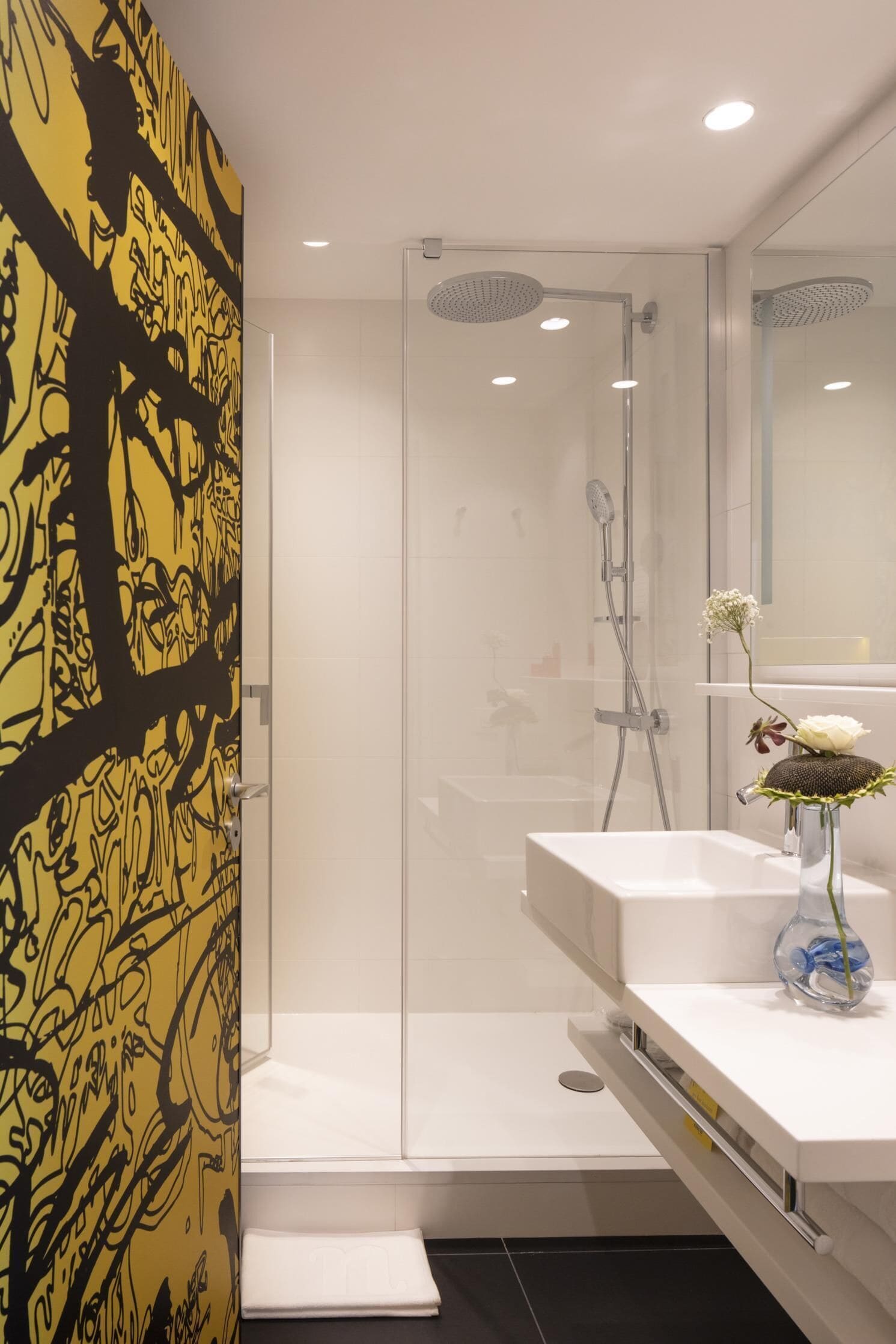 shower, rainfall showerhead, eco-friendly toiletries, hair dryer