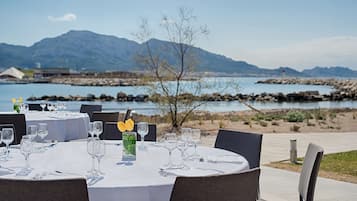 Lunch, dinner served; Mediterranean cuisine, pool views