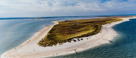 Perto da praia, toalhas de praia