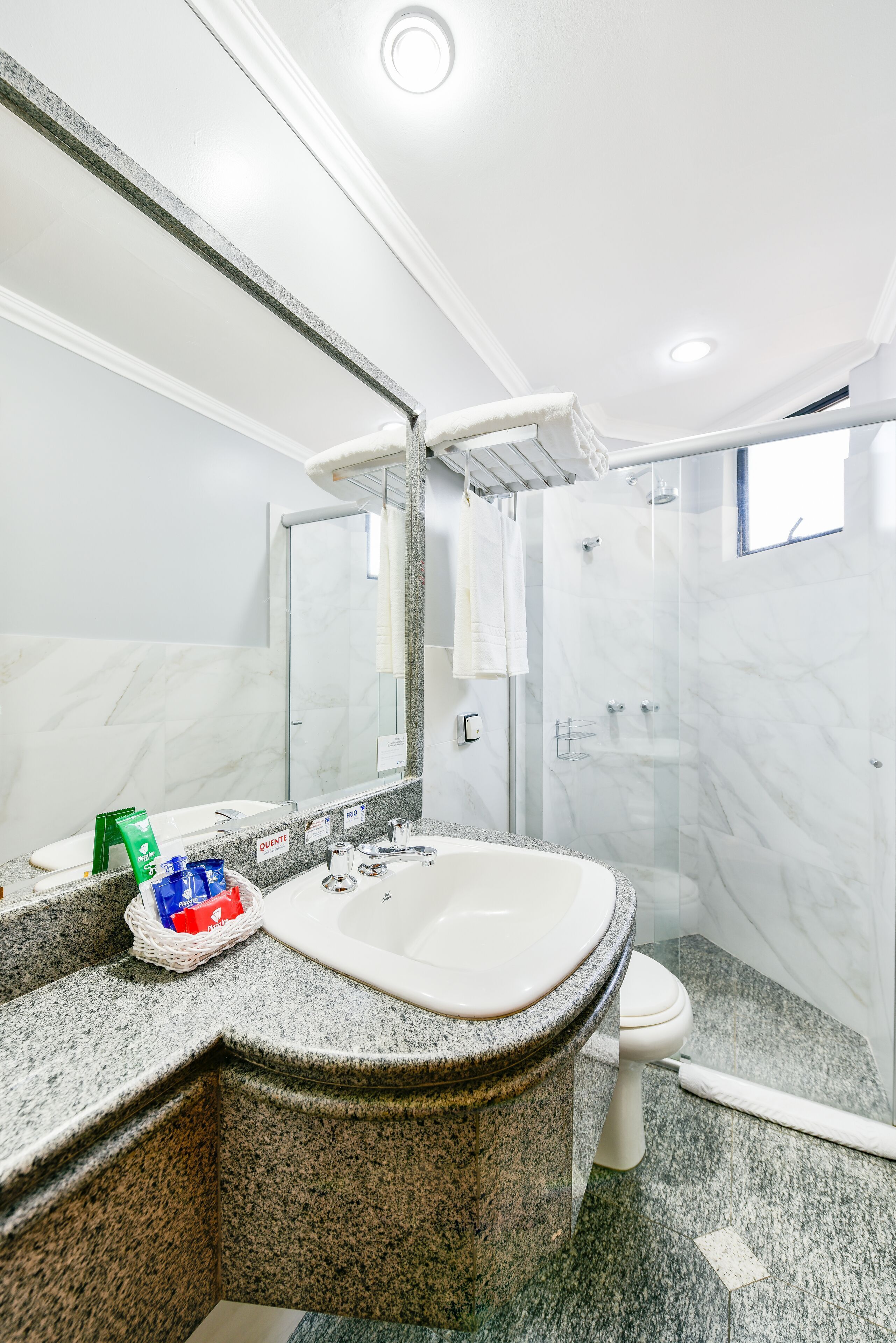 Bathroom | Shower, free toiletries, hair dryer, towels