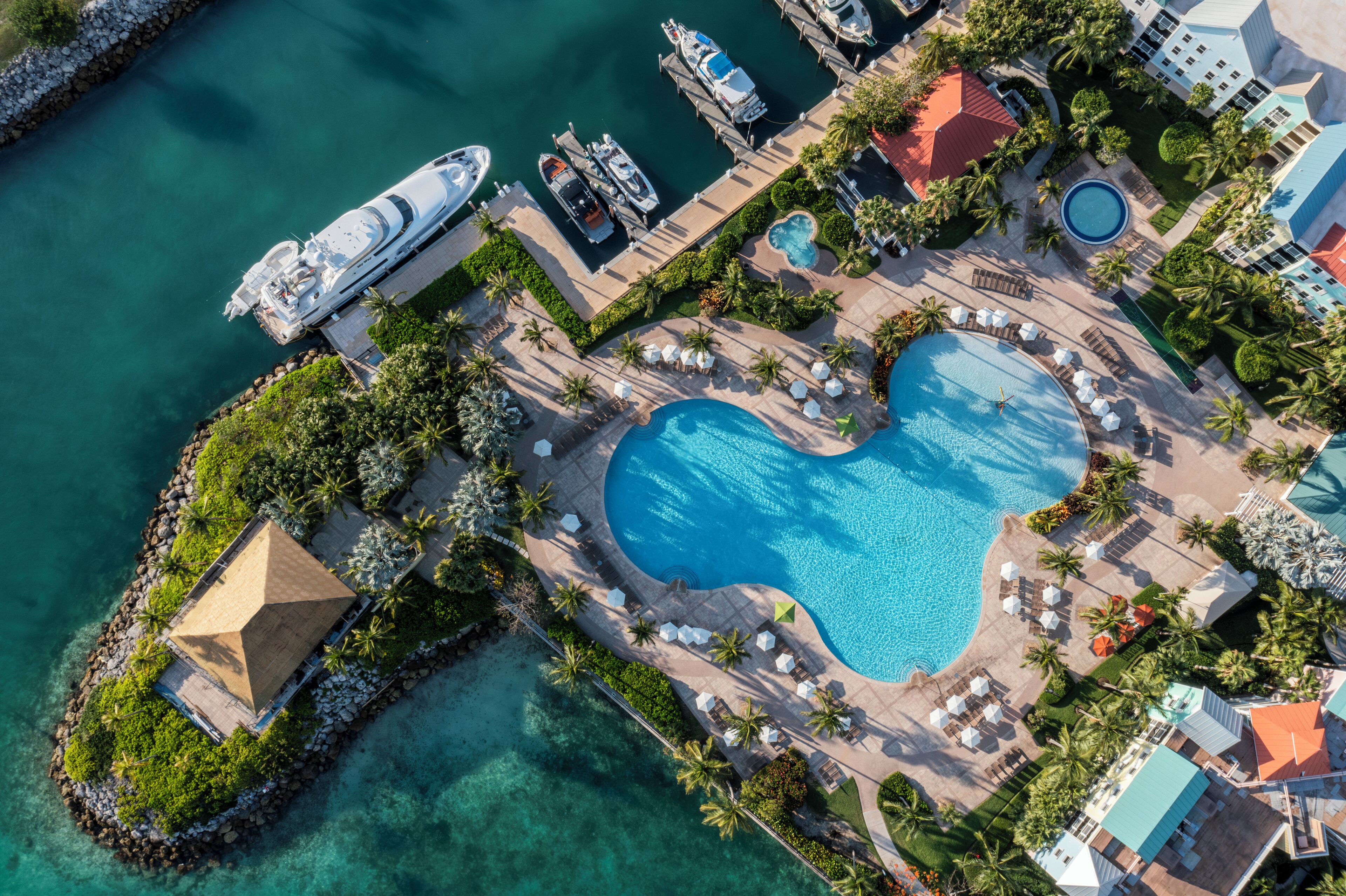 outdoor pool, pool loungers