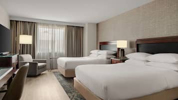 Premium bedding, pillowtop beds, in-room safe, desk