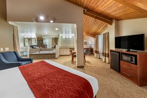 Premium bedding, pillow-top beds, blackout curtains, iron/ironing board