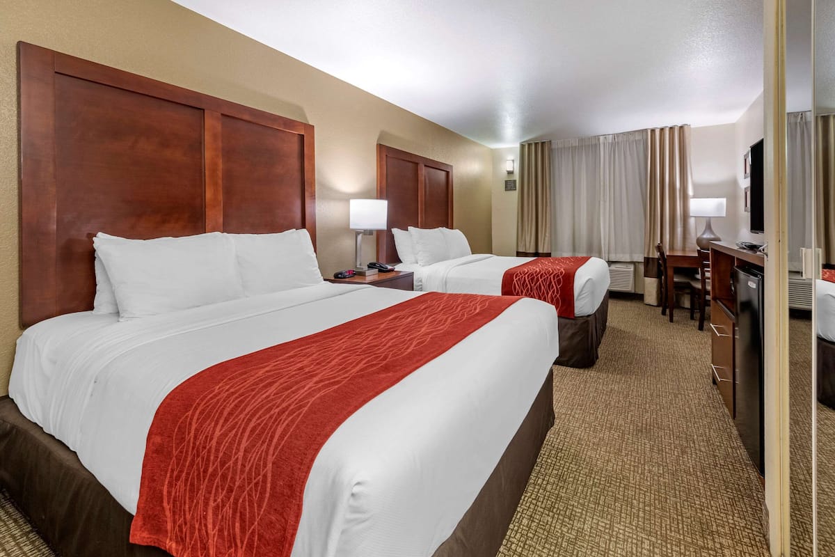 Standard Double Room, 2 Double Beds, Non Smoking | Premium bedding, pillowtop beds, blackout drapes, iron/ironing board