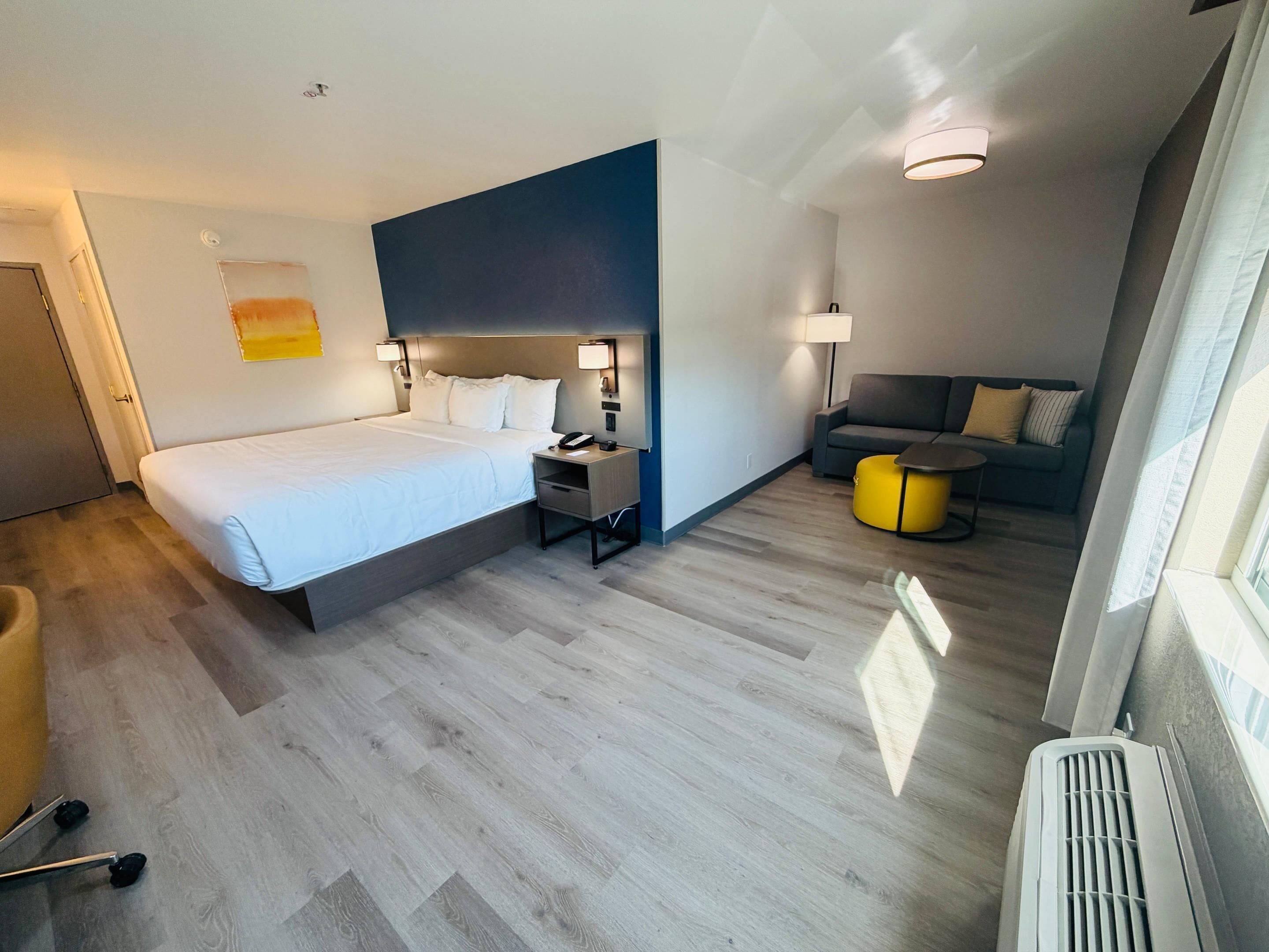 Premium bedding, pillow-top beds, blackout curtains, iron/ironing board