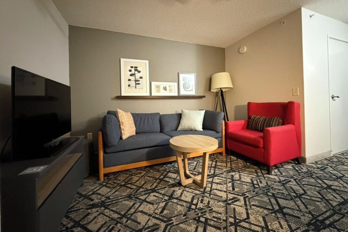 Studio Suite, 1 King Bed, Non Smoking | Desk, blackout drapes, iron/ironing board, WiFi (free)