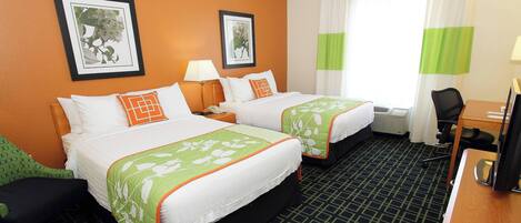 客房, 2 張標準雙人床, 非吸煙房 | 高級寢具、羽絨被、特厚豪華床墊、書桌