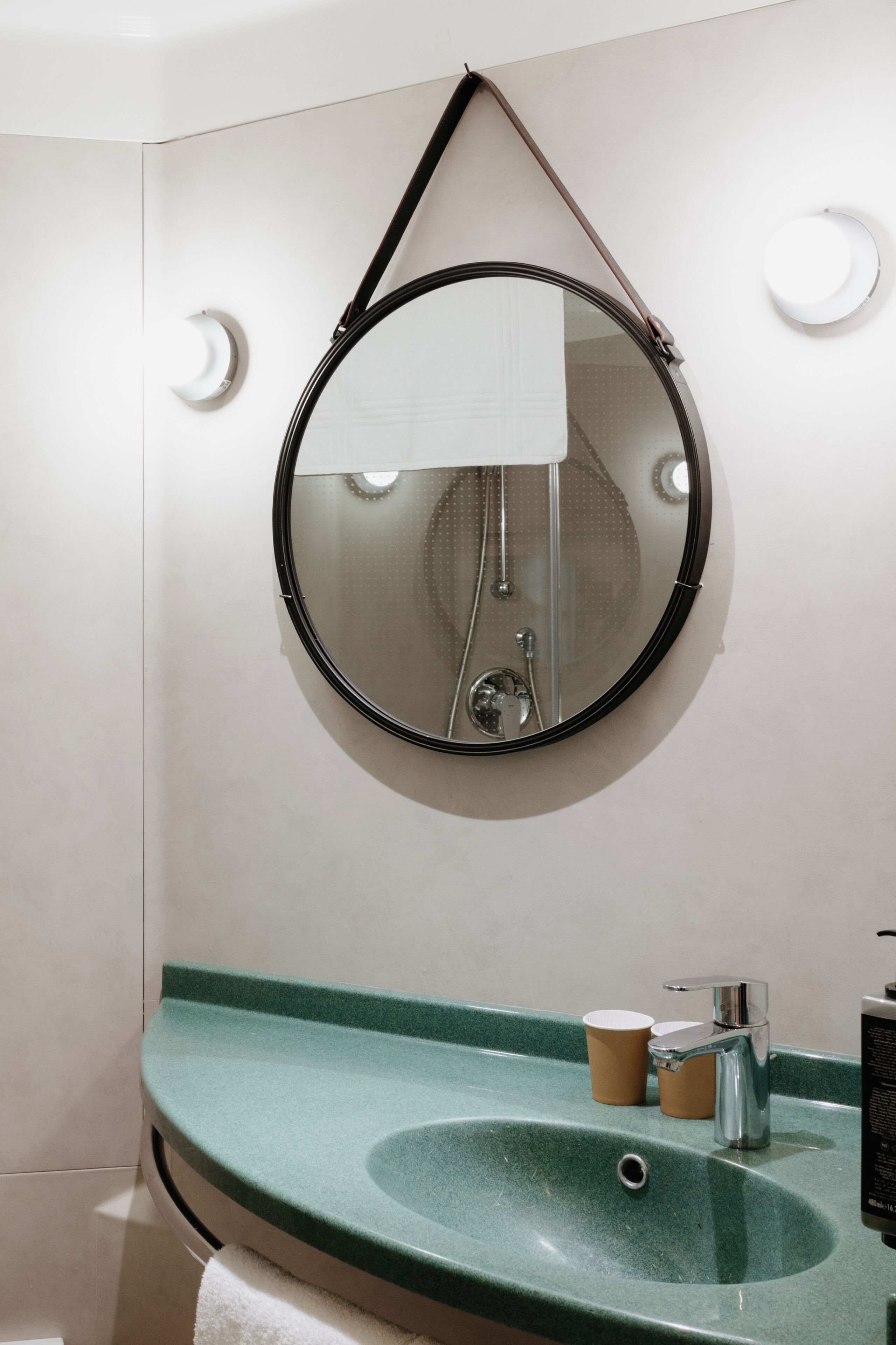 shower, eco-friendly toiletries, hair dryer, towels