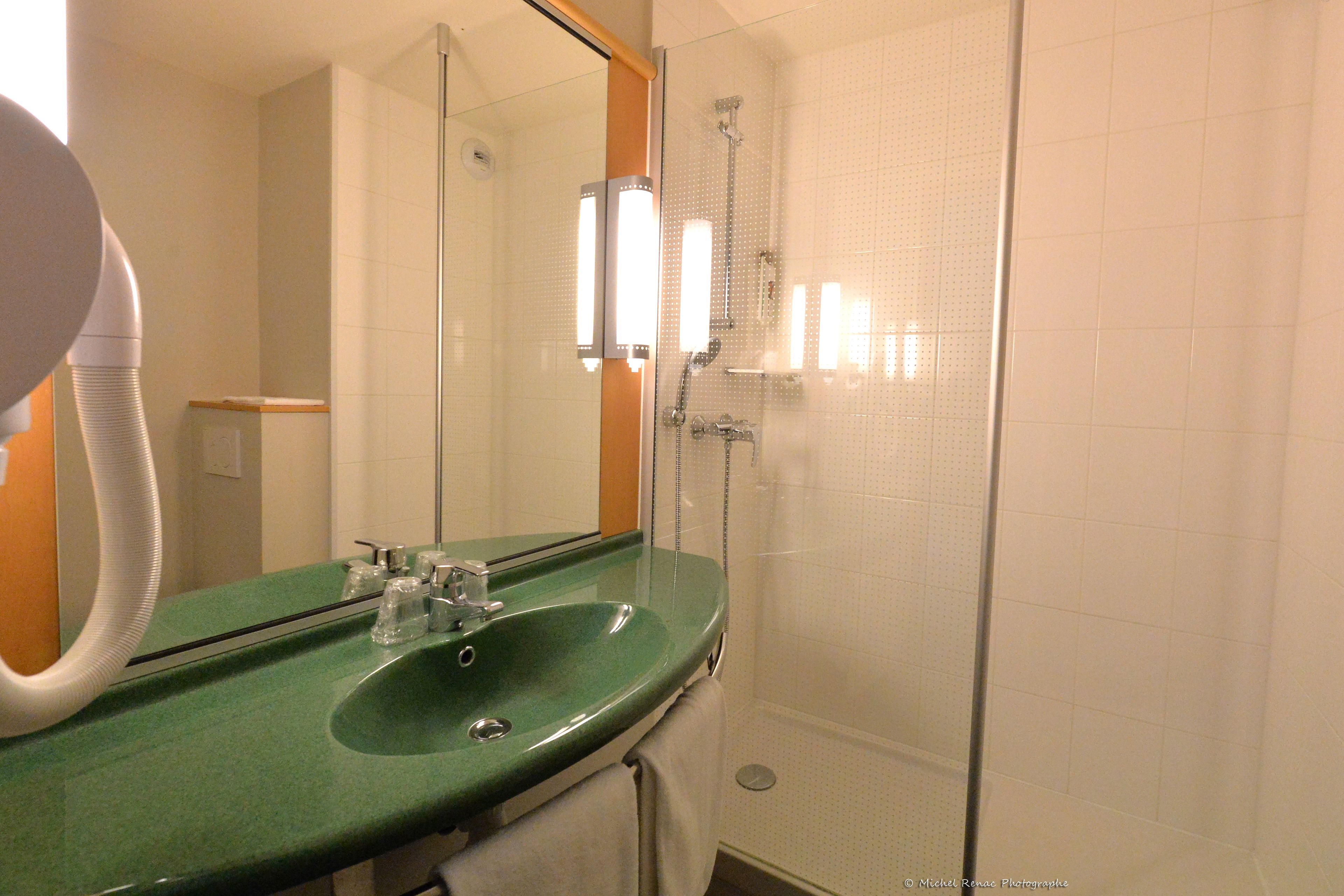 shower, eco-friendly toiletries, hair dryer, towels