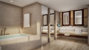 Tina con regadera, amenidades de baño gratuitas, secadora de cabello 