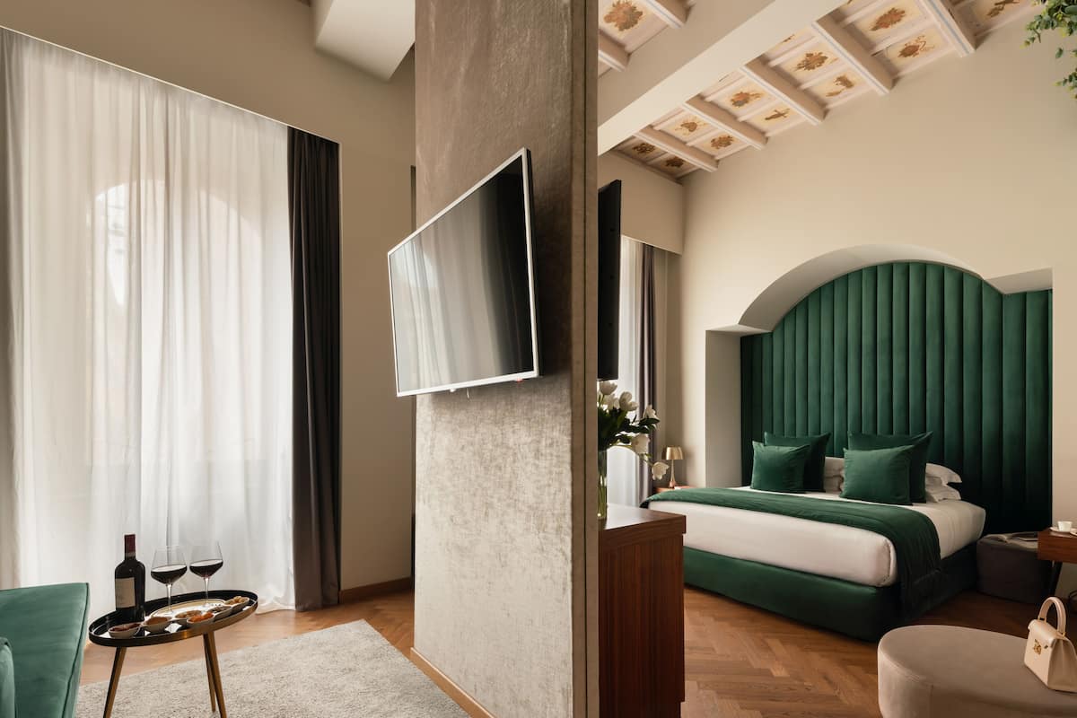 Royal Suite Mascagni Vista Pantheon | Biancheria da letto di alta qualità, minibar, una cassaforte in camera