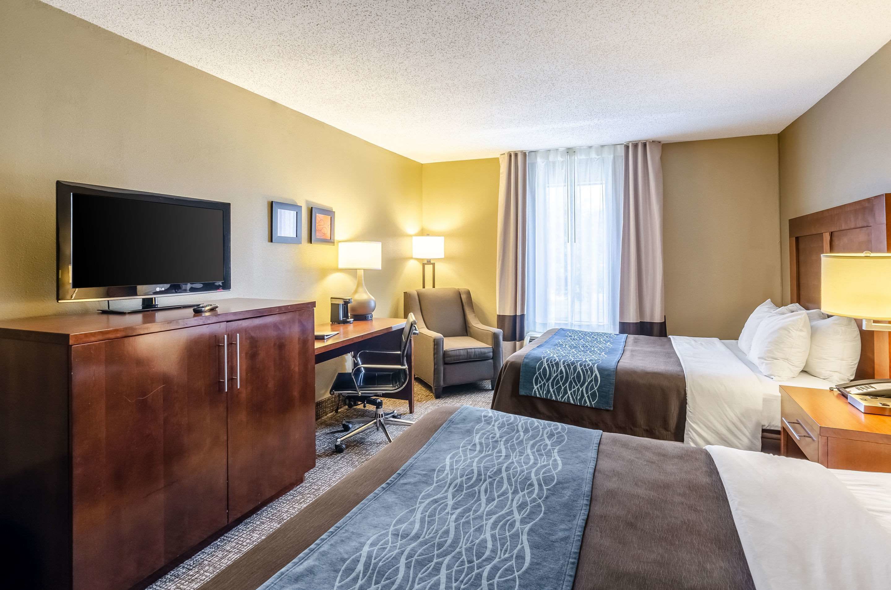 in-room safe, desk, blackout curtains, iron/ironing board