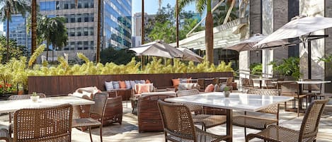 Outdoor banquet area