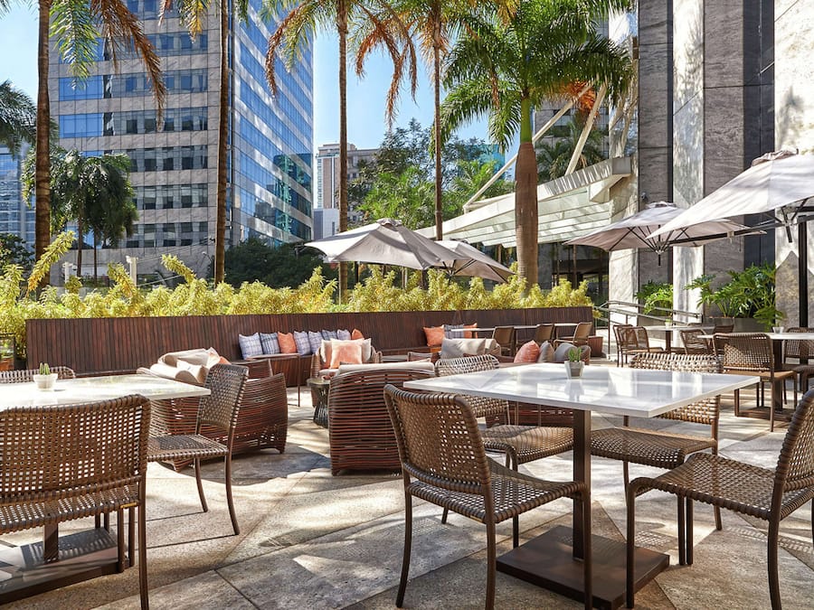 Outdoor banquet area