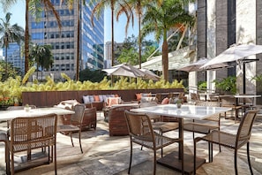 Outdoor banquet area