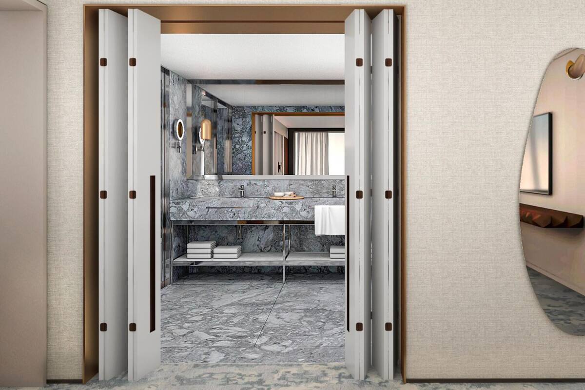 Suite junior, 1 cama de matrimonio grande | Baño | Bañera y ducha independientes y artículos de higiene personal gratuitos