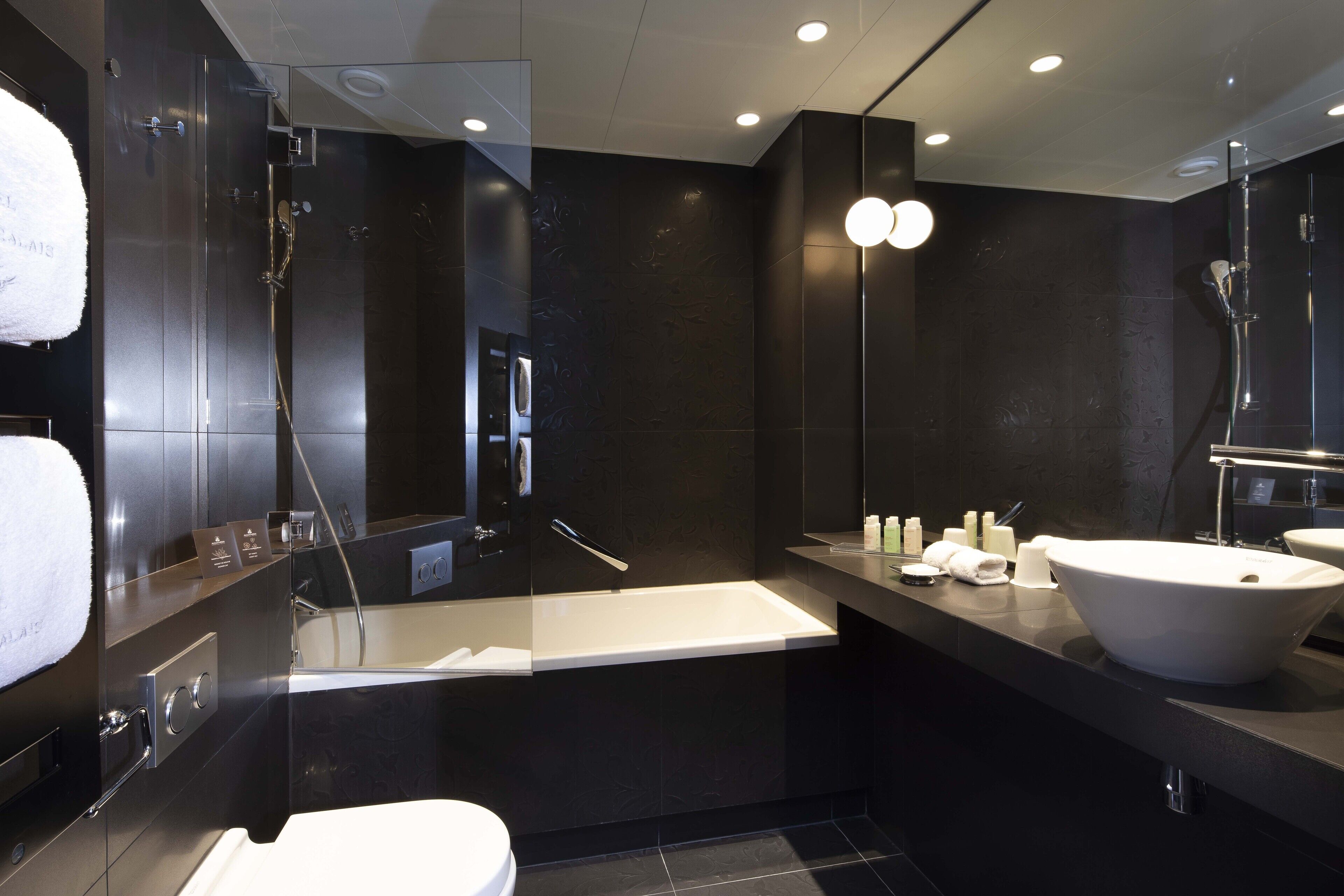 superior double room | bathroom | designer toiletries, hair dryer, bathrobes, towels