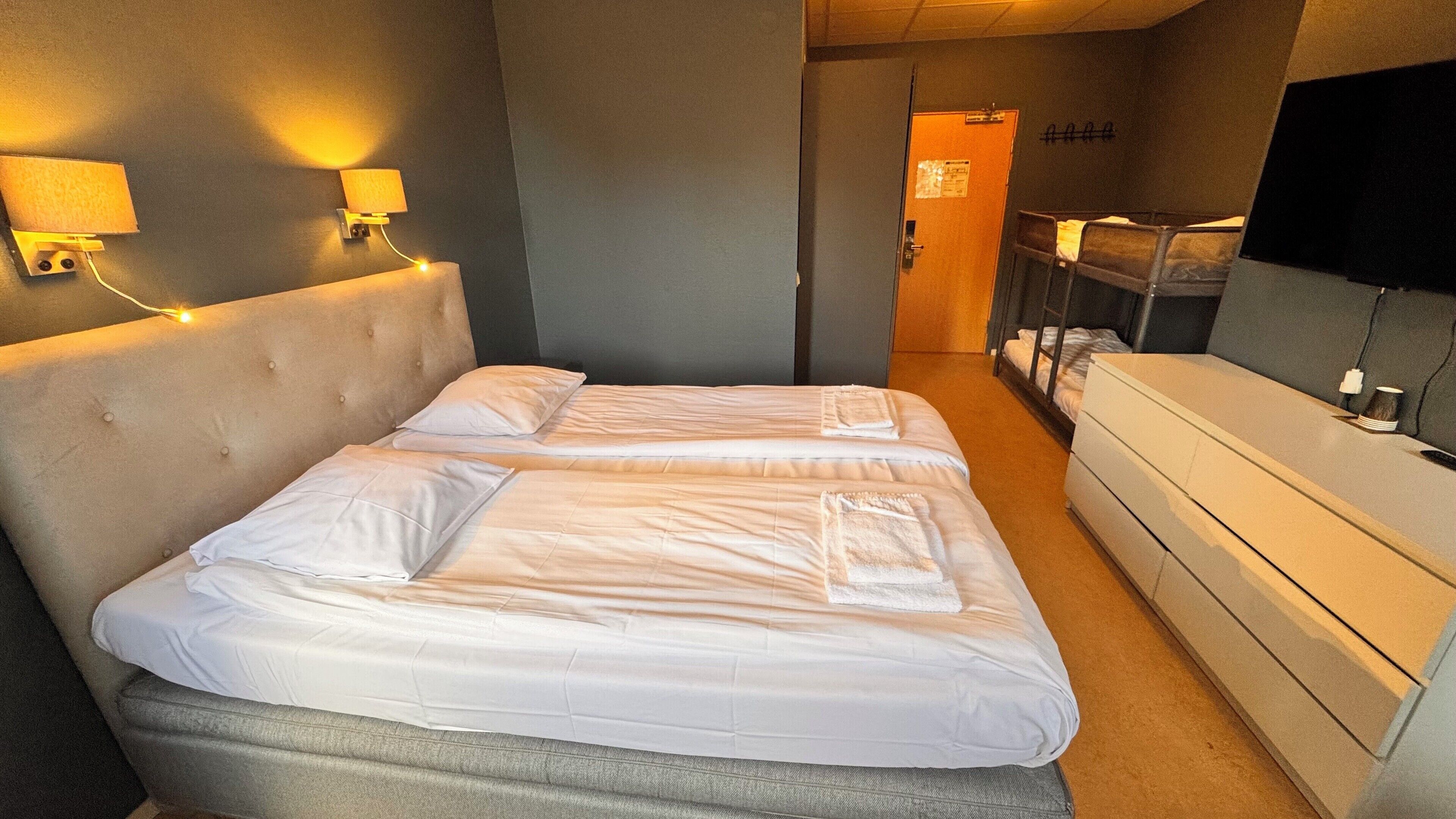 Individually decorated, individually furnished, desk, iron/ironing board