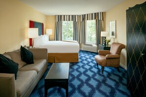 Premium bedding, desk, blackout curtains, iron/ironing board