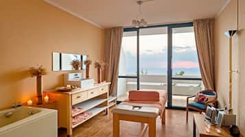 Enjoy a scenic view from the large window, relax in the comfortable bed, and work at the desk.