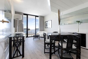 Flat-screen TV, table football, ping pong, books