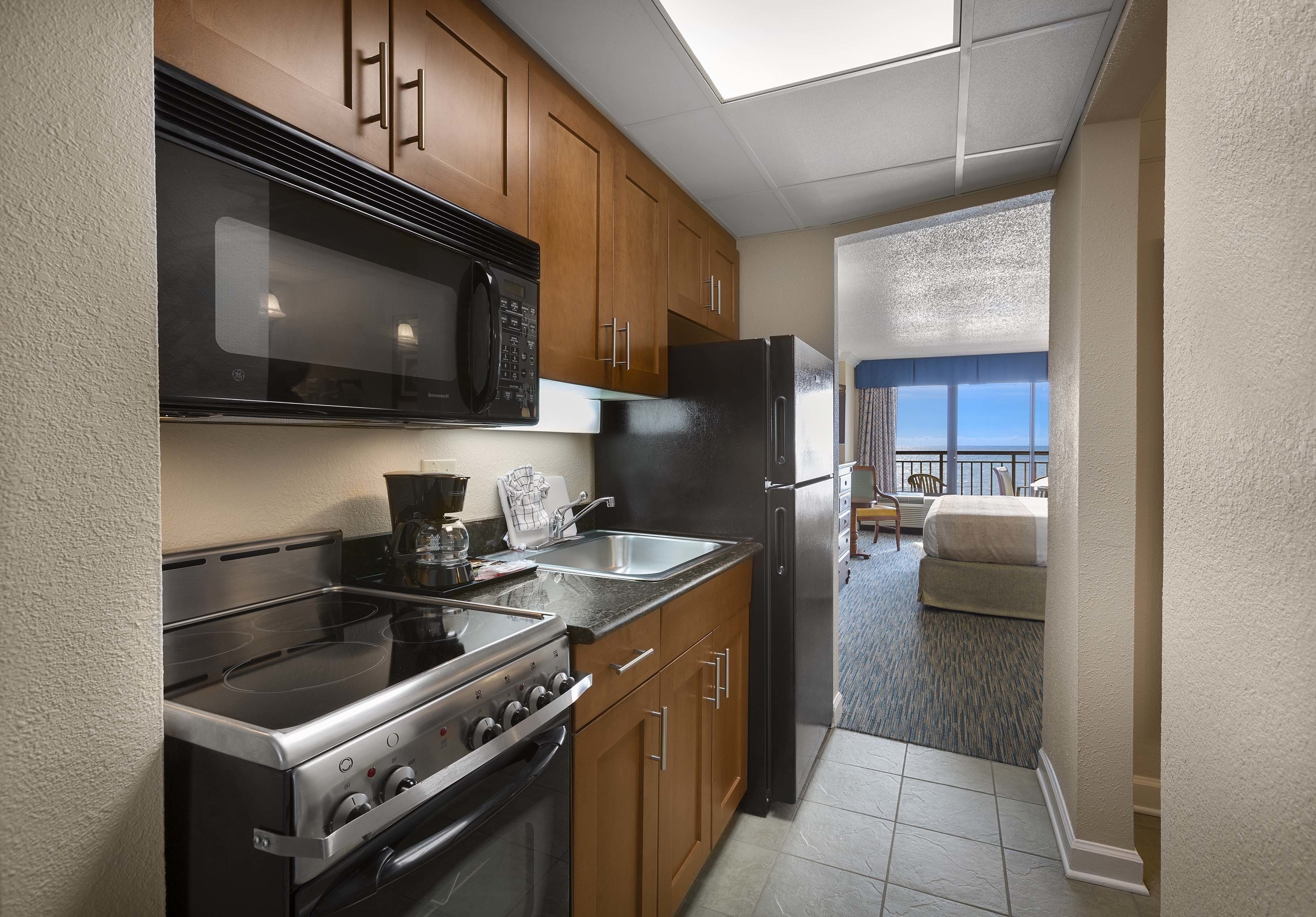 tower oceanfront efficiency, 1 king bed with balcony  | premium bedding, in-room safe, desk, iron/ironing board