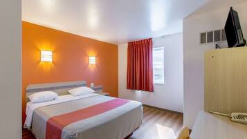 Desk, blackout drapes, iron/ironing board, free WiFi