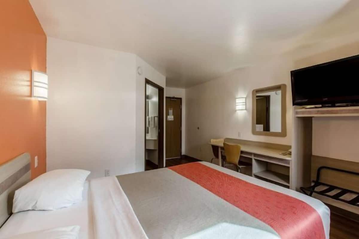 Desk, blackout drapes, iron/ironing board (on request), WiFi (free)