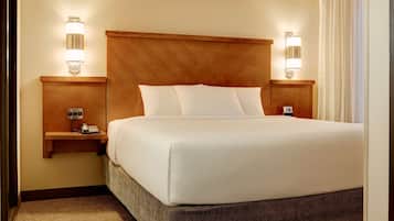 Down duvets, pillow-top beds, in-room safe, desk