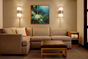 Down comforters, pillowtop beds, in-room safe, desk