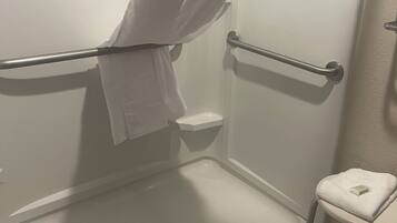 Deluxe Room, 1 King Bed, Accessible, Non Smoking (Roll-in Shower) | Bathroom | Free toiletries, hair dryer, bidet, towels