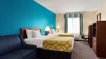 Deluxe Room, Multiple Beds, Non Smoking (2 Queen Beds with Sofa Bed) | In-room safe, desk, iron/ironing board, free cots/infant beds