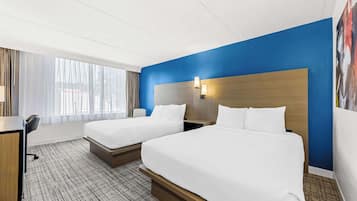 Standard Room, 2 Queen Beds, Non Smoking, Refrigerator & Microwave | Desk, laptop workspace, blackout curtains, iron/ironing board
