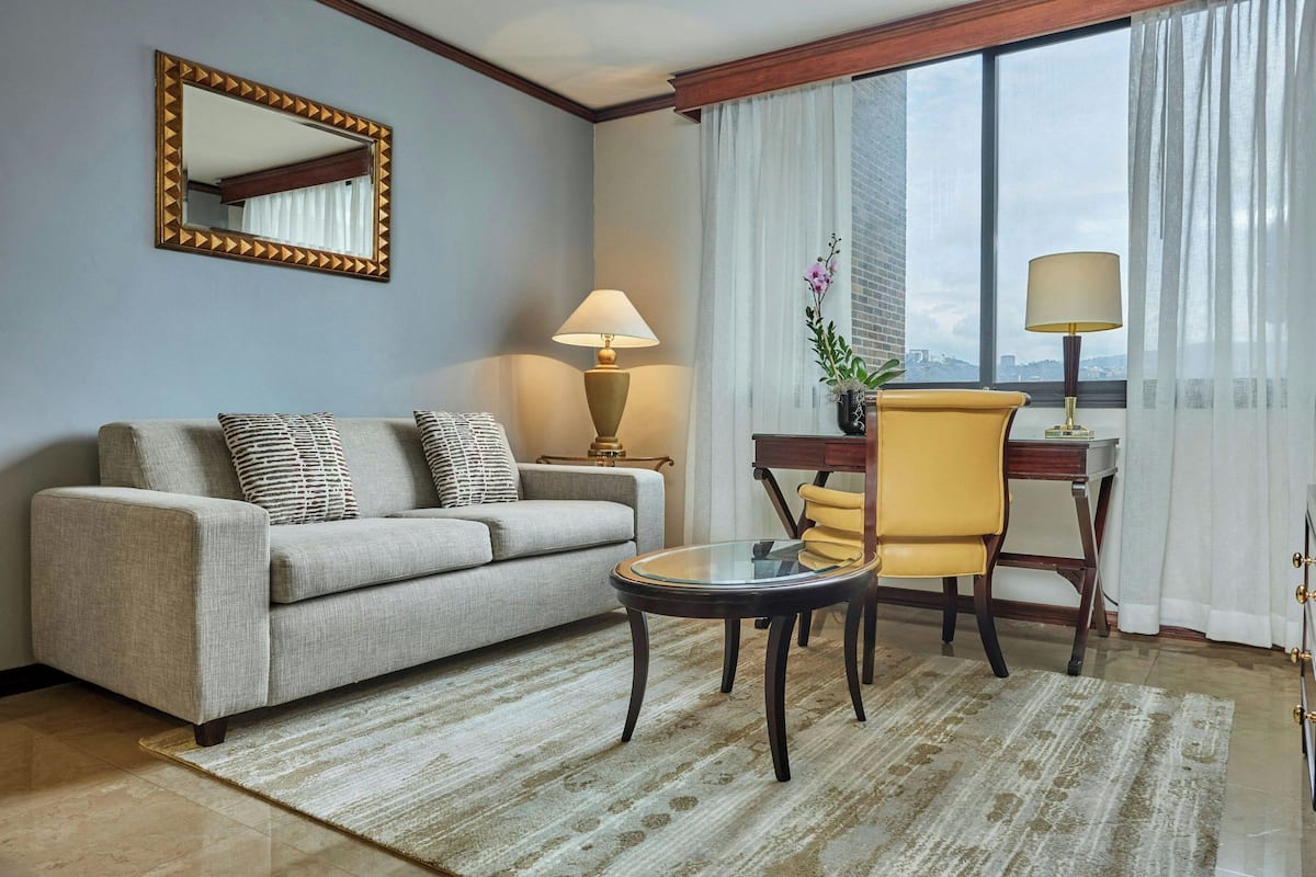 Suite ejecutiva, 1 habitación, vistas a la ciudad | Ropa de cama de alta calidad, minibar, caja fuerte y escritorio