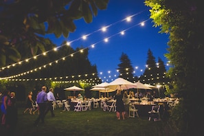 Outdoor banquet area