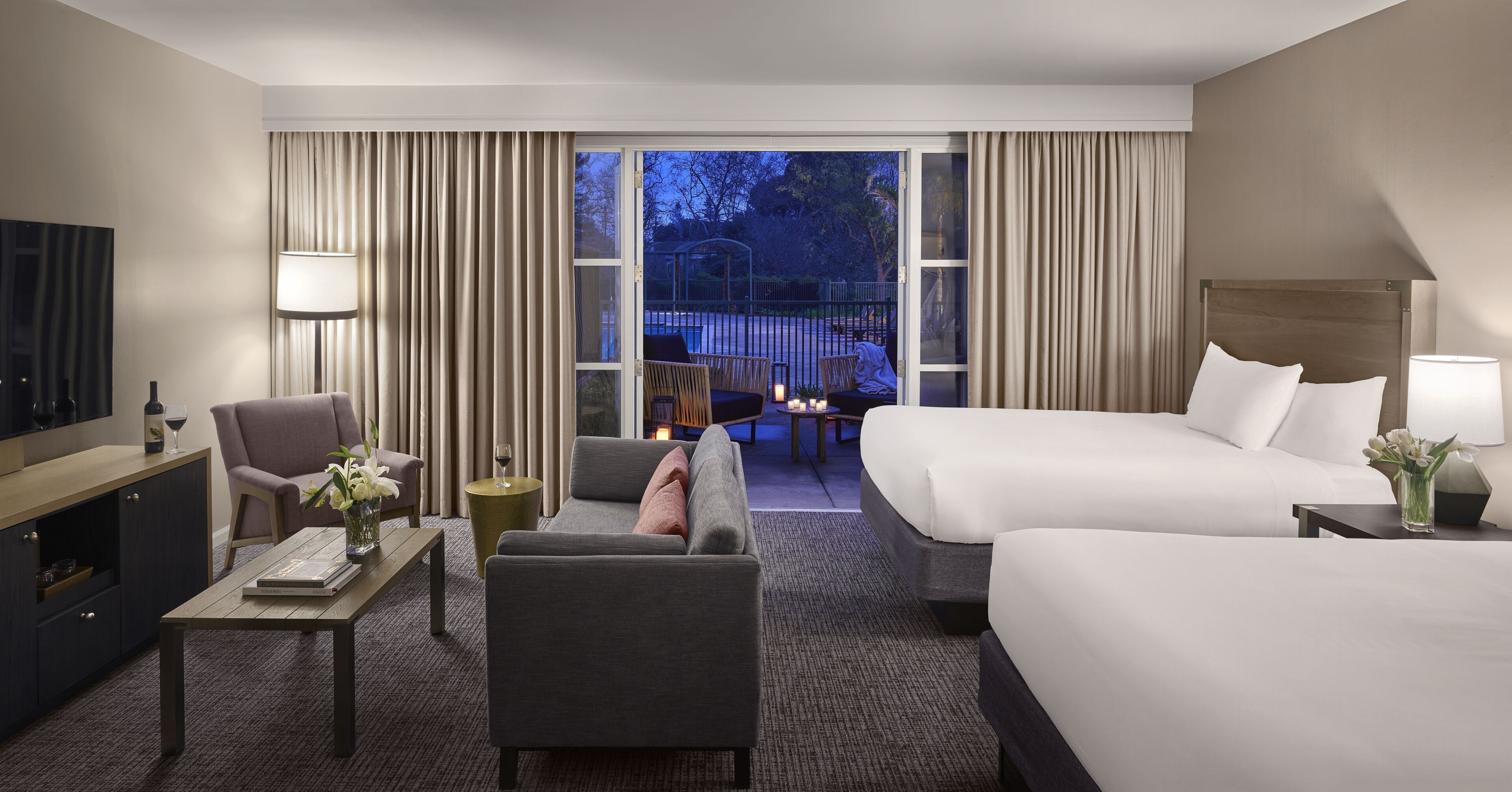 Egyptian cotton sheets, premium bedding, pillowtop beds, in-room safe