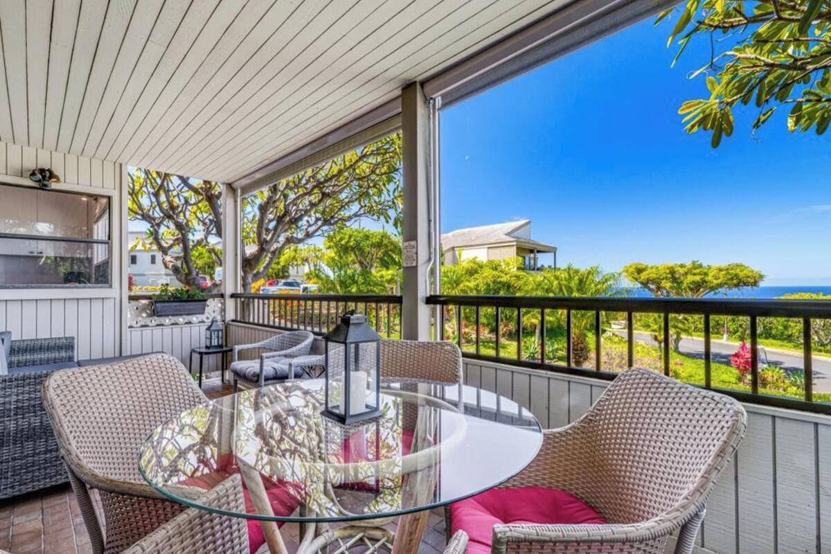 Appart'hôtel, 2 chambres, vue océan (1007) | Terrasse/Patio