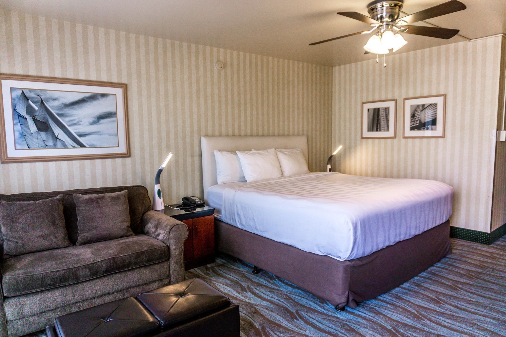 Premium bedding, pillowtop beds, desk, iron/ironing board