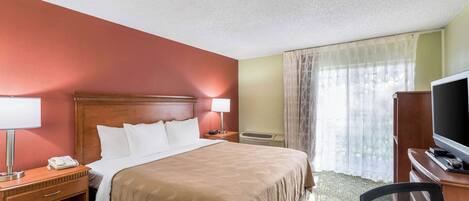 Standard King, 1 King Bed, Patio, Work area, Non-Smoking | In-room safe, desk, blackout drapes, iron/ironing board